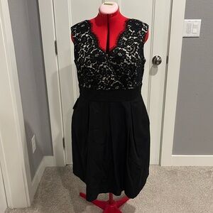 White House Black Market Black and lace fit and flare Dress